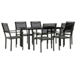 vidaXL 7 Piece Steel Garden Dining Set in Anthracite
