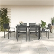 vidaXL 7 Piece Steel Garden Dining Set in Anthracite