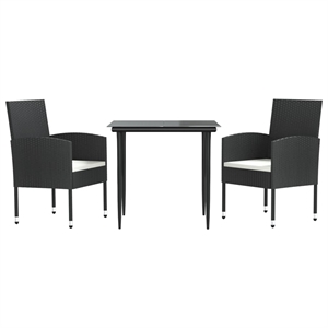 vidaXL Rattan Garden Dining Set in Black