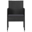 vidaXL 3 Piece Poly Rattan Garden Dining Set in Black