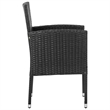 vidaXL 3 Piece Poly Rattan Garden Dining Set in Black