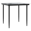 vidaXL 3 Piece Poly Rattan Garden Dining Set in Black