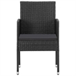 vidaXL 5 Piece Poly Rattan Garden Dining Set in Black