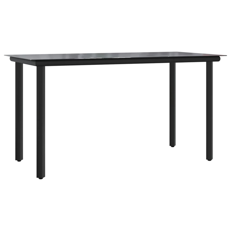 vidaXL 5 Piece Poly Rattan Garden Dining Set in Black