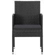 vidaXL 5 Piece Rattan Garden Dining Set in Black