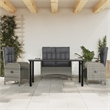 vidaXL 4 Piece Poly Rattan Garden Dining Set in Gray