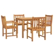 vidaXL 5 Piece Garden Dining Set in Brown