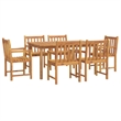 vidaXL 7 Piece Garden Dining Set in Brown