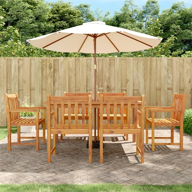 vidaXL 7 Piece Garden Dining Set in Brown