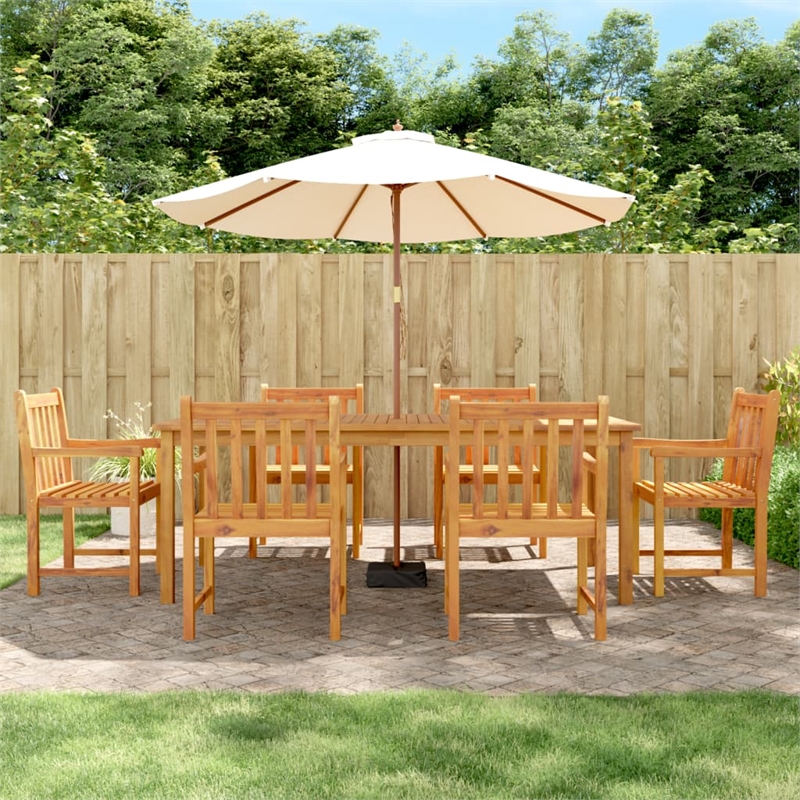 vidaXL 7 Piece Garden Dining Set in Brown