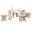 vidaXL Solid Wood Garden Dining Set in Brown