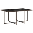 vidaXL 11 Piece Poly Rattan Foldable Garden Dining Set in Brown
