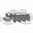 vidaXL 11 Piece Poly Rattan Foldable Garden Dining Set in Brown