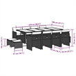 vidaXL Rattan Garden Dining Set in Black/Cream White