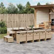 vidaXL 15 Piece Rattan Garden Dining Set in Beige/Cream White/Black