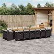 vidaXL 17 Piece Steel Garden Dining Set in Black