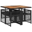 vidaXL 5 Piece Poly Rattan Garden Dining Set in Black/Cream White