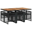 vidaXL 7 Piece Poly Rattan Garden Dining Set in Black/Cream White