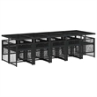 vidaXL 11 Piece Poly Rattan Garden Dining Set in Black/Cream White