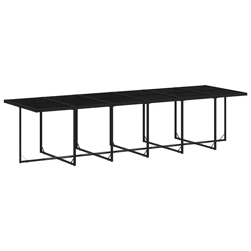 vidaXL 13 Piece Poly Rattan Garden Dining Set in Black/Cream White
