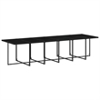 vidaXL 13 Piece Poly Rattan Garden Dining Set in Black/Cream White