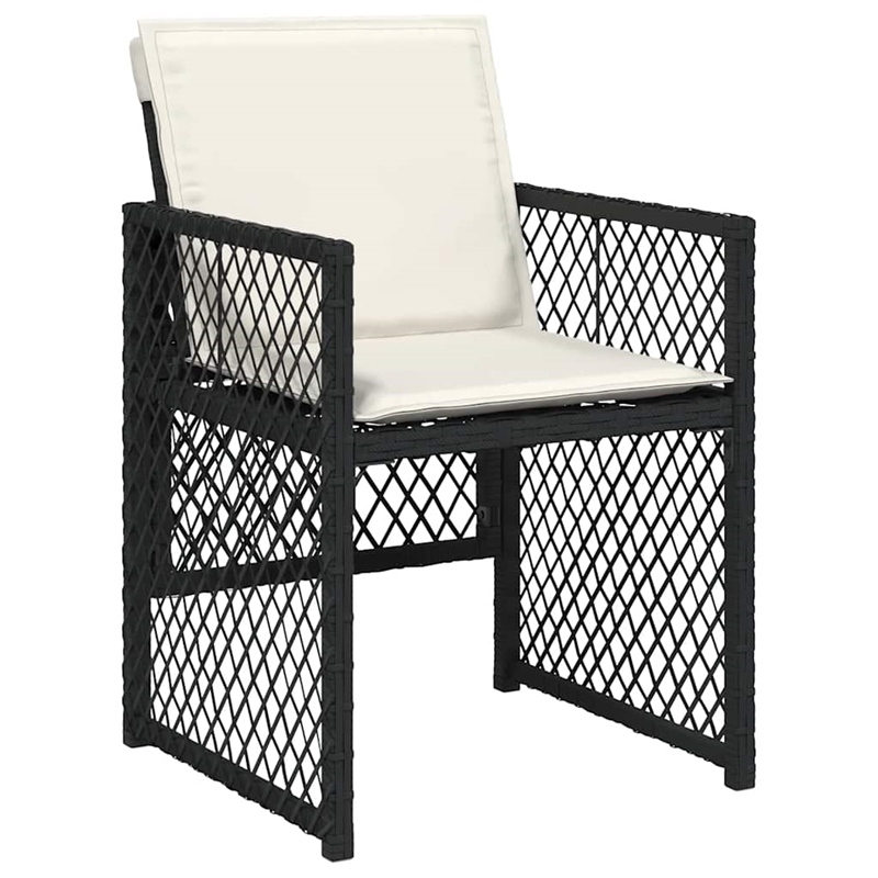 vidaXL 13 Piece Poly Rattan Garden Dining Set in Black/Cream White