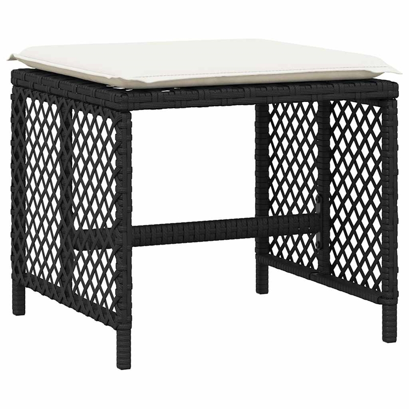 vidaXL 13 Piece Poly Rattan Garden Dining Set in Black/Cream White