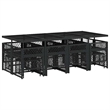 vidaXL 13 Piece Poly Rattan Garden Dining Set in Black/Cream White