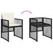 vidaXL 13 Piece Poly Rattan Garden Dining Set in Black/Cream White