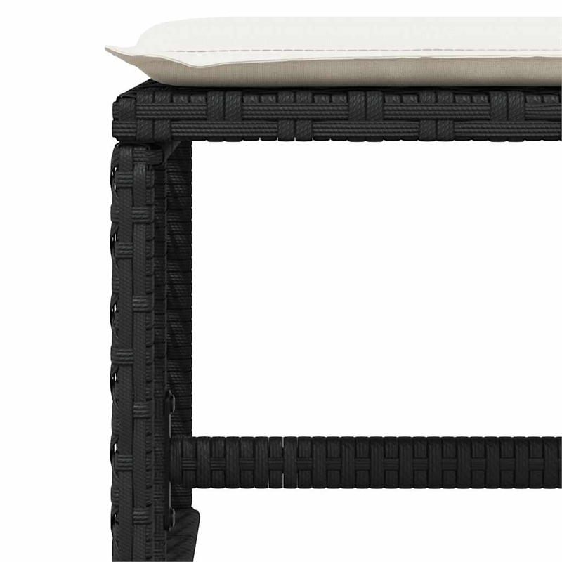 vidaXL 13 Piece Poly Rattan Garden Dining Set in Black/Cream White