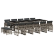 vidaXL 15 Piece Garden Dining Set in Gray
