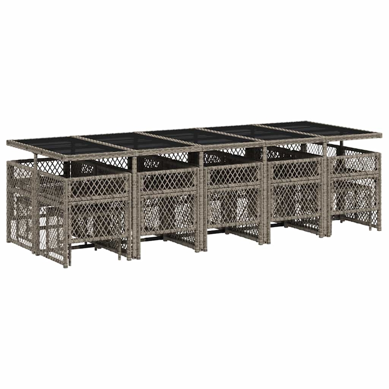 vidaXL 15 Piece Garden Dining Set in Gray