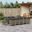 vidaXL 15 Piece Garden Dining Set in Gray