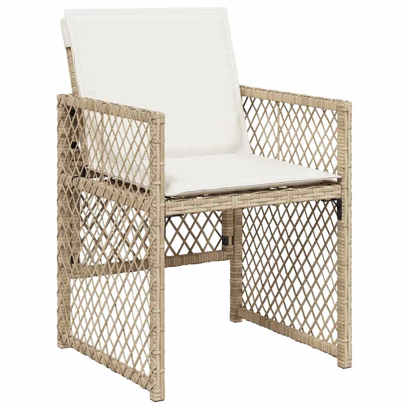 vidaXL 15 Piece Rattan Garden Dining Set with Cushions in White