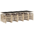 vidaXL 15 Piece Rattan Garden Dining Set with Cushions in White