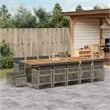 vidaXL 15 Piece Rattan Garden Dining Set in Gray