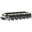 vidaXL 17 Piece Poly Rattan Garden Dining Set in Black/Cream White