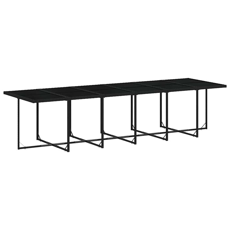 vidaXL 17 Piece Poly Rattan Garden Dining Set in Black/Cream White