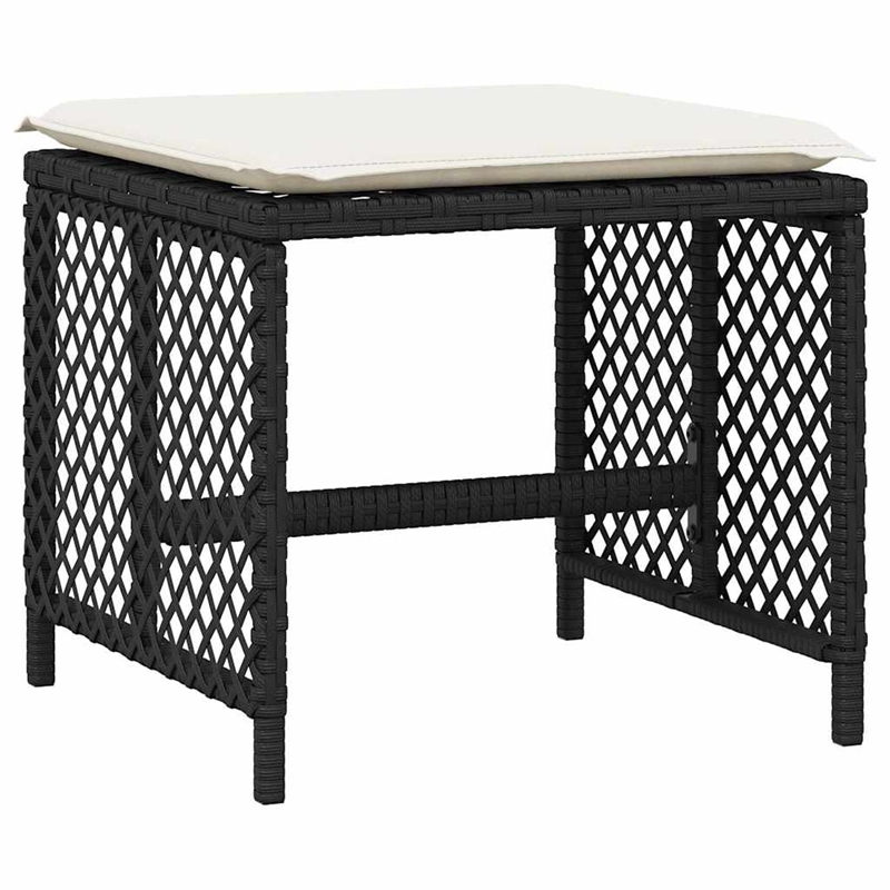 vidaXL 17 Piece Poly Rattan Garden Dining Set in Black/Cream White