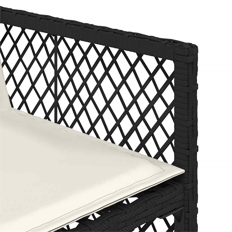 vidaXL 17 Piece Poly Rattan Garden Dining Set in Black/Cream White