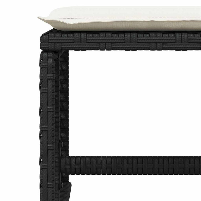 vidaXL 17 Piece Poly Rattan Garden Dining Set in Black/Cream White
