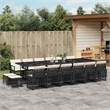 vidaXL 17 Piece Poly Rattan Garden Dining Set in Black/Cream White