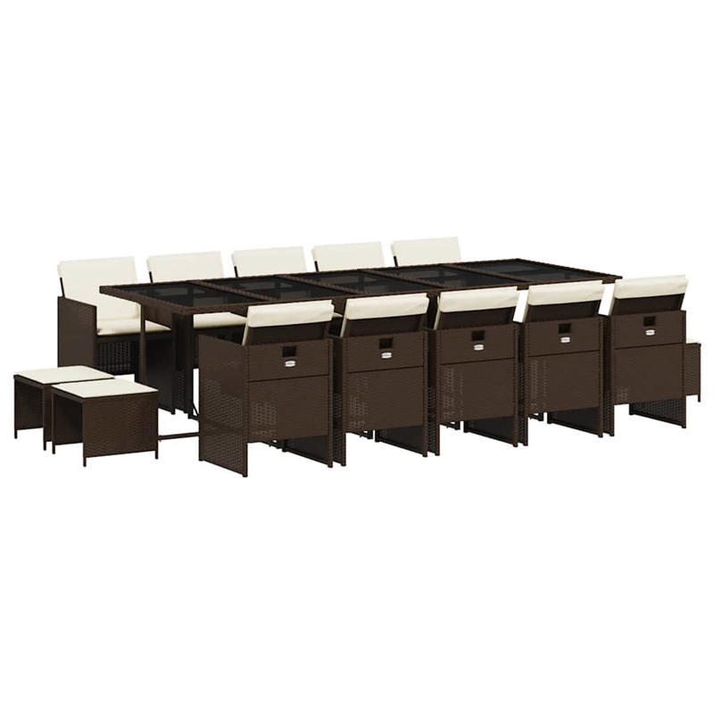 vidaXL Steel Garden Dining Set in Brown