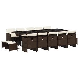 vidaXL Steel Garden Dining Set in Brown