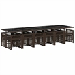 vidaXL 17 Piece Steel Garden Dining Set in Brown