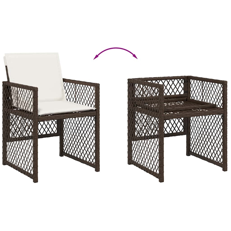 vidaXL 17 Piece Steel Garden Dining Set in Brown