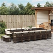 vidaXL 17 Piece Steel Garden Dining Set in Brown