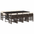 vidaXL 9 Piece Poly Rattan Garden Dining Set in Brown/Cream white/Black
