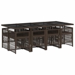 vidaXL 9 Piece Poly Rattan Garden Dining Set in Brown/Cream white/Black