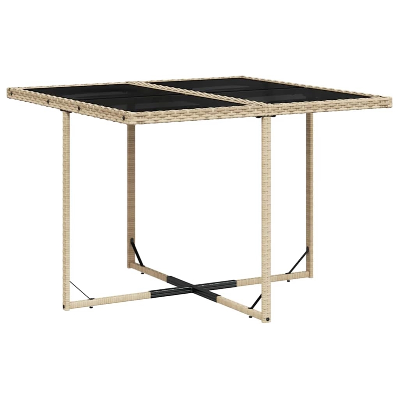 vidaXL 9 Piece Rattan Garden Dining Set in Black/Cream White